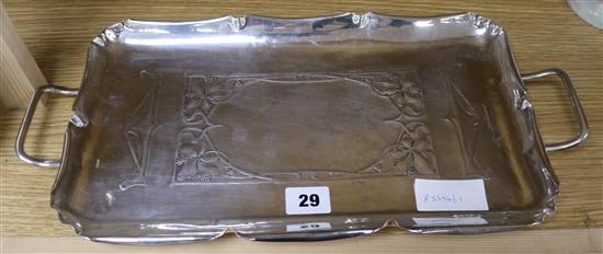 A WMF Art Nouveau silver plated tray width 43cm depth 20cm